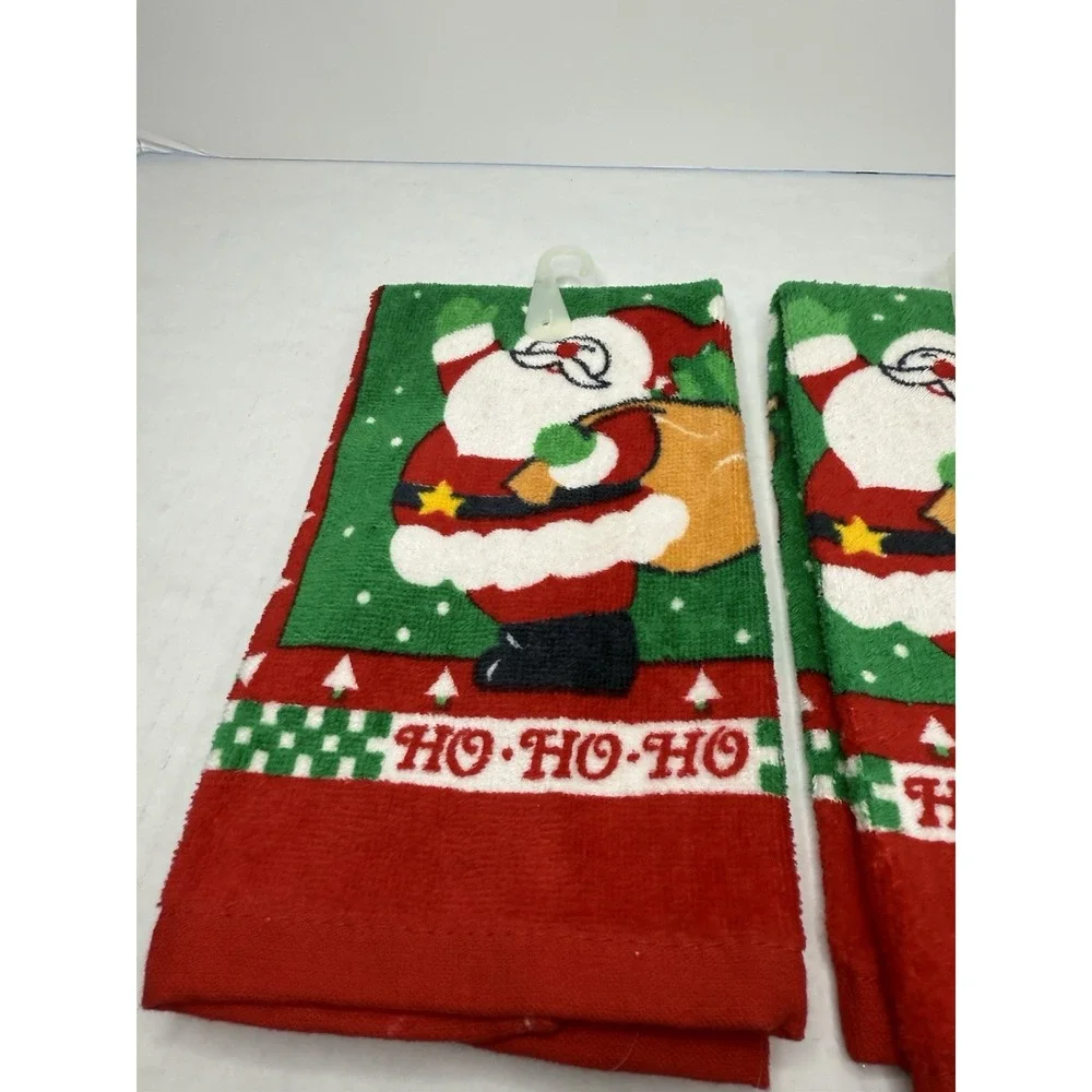 VTG Santa Claus Kitchen Tea‎ Towel Franco Cotton 10